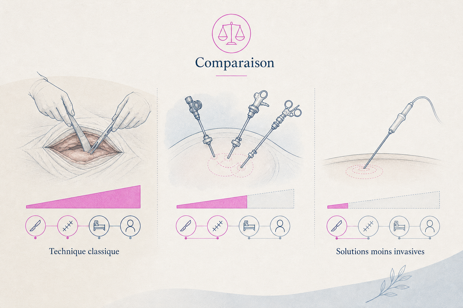 Infographie : Quelles sont les alternatives à la chirurgie classique ?