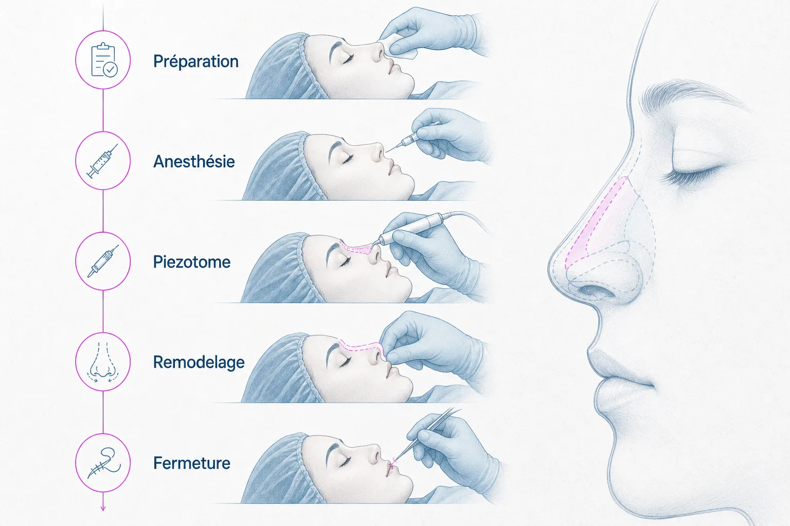 Infographie : Comment se déroule une rhinoplastie par ultrasons ?
