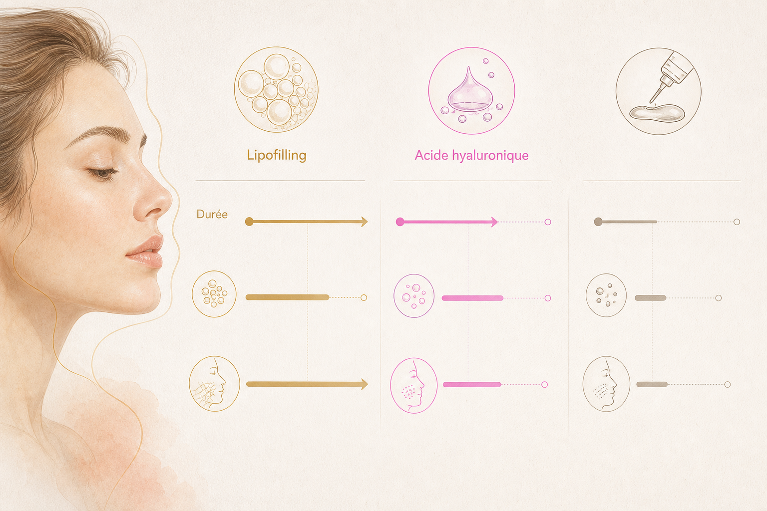 Infographie : Comparaison avec d'autres techniques de comblement du visage