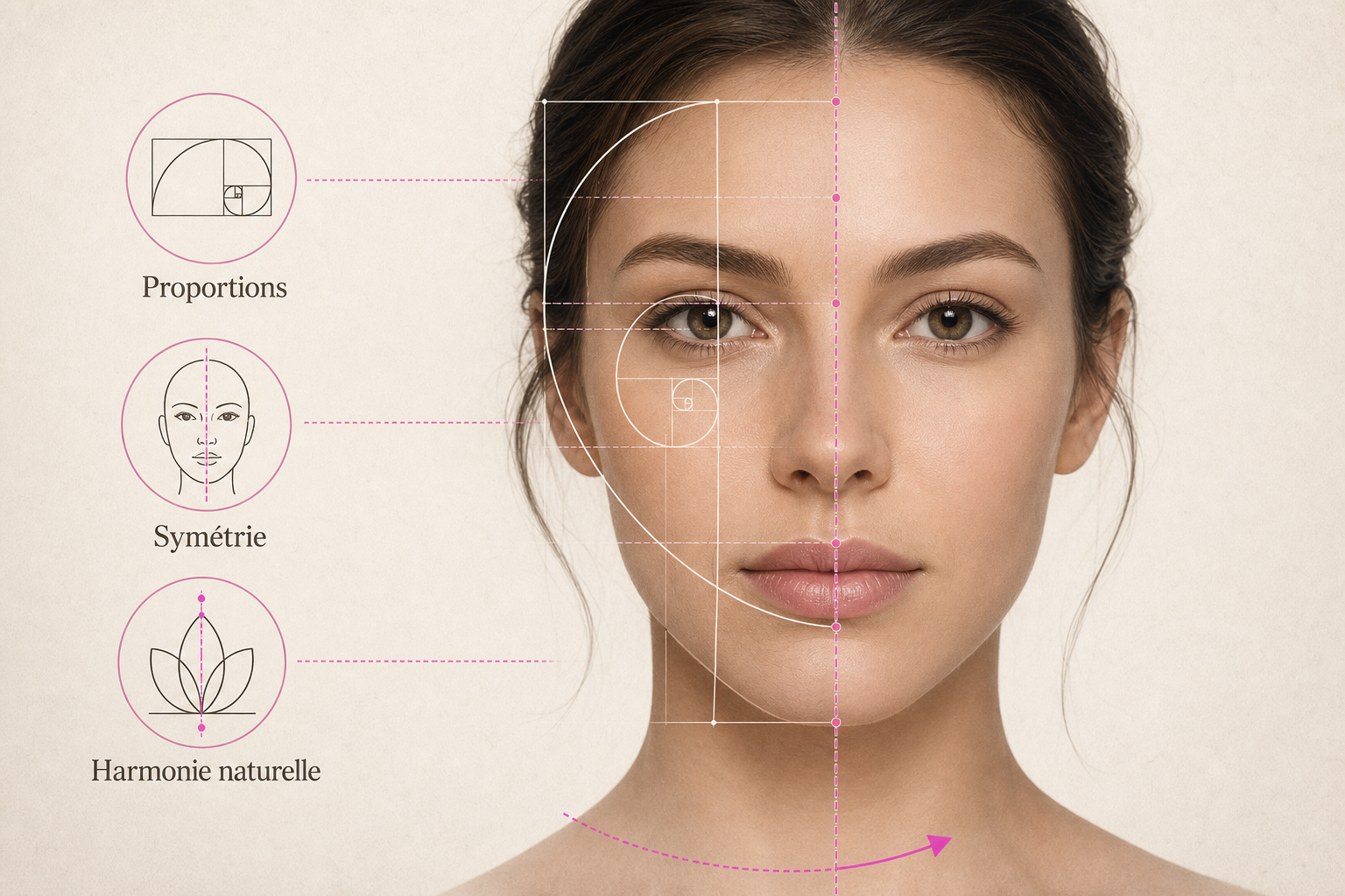 Infographie : Quels signes montrent qu'un chirurgien esthétique respecte l'harmonie naturelle ?