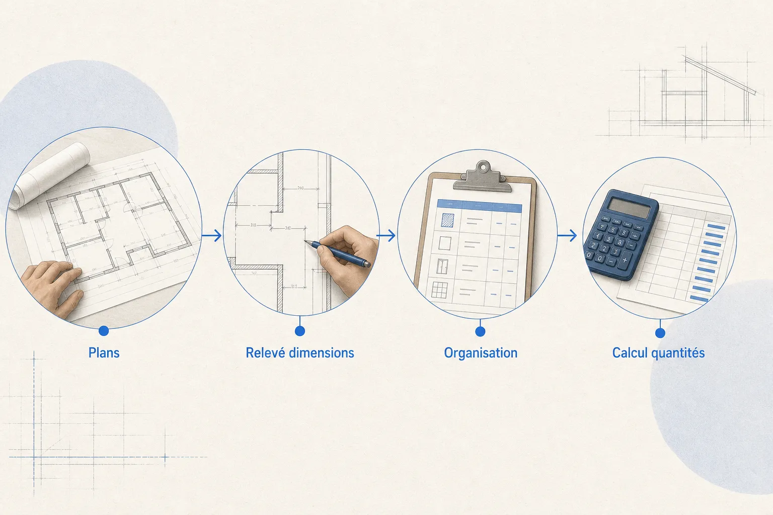 Infographie : Les étapes fondamentales du calcul métré